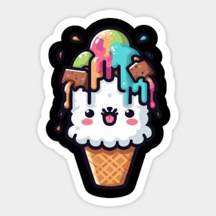 Fluffy ice cream Sticker